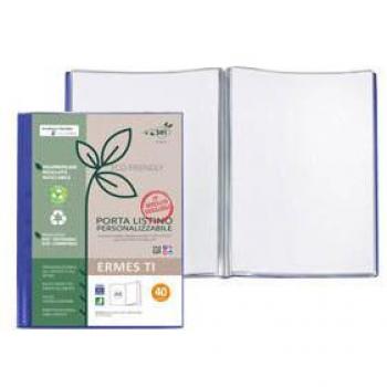 Portalistini personalizzabili Sei Rota Ermes Ti in PP riciclato buccia 22 x 30 cm blu 40 buste – 57274007