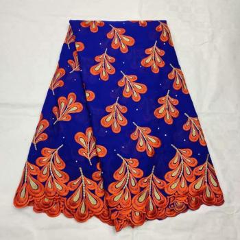 Tissu africain en dentelle perlée