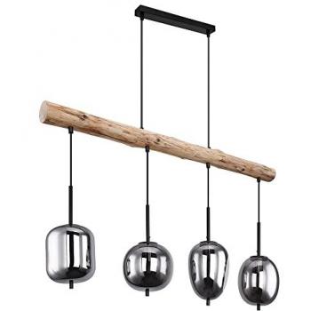 Lampada a sospensione 4 prese vetro metallo