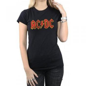 AC/DC Ladies Distressed Logo Cotton T-Shirt