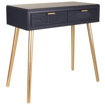 Console Évasion – MDF Noir Grisé, 39.5×36×70.5 cm