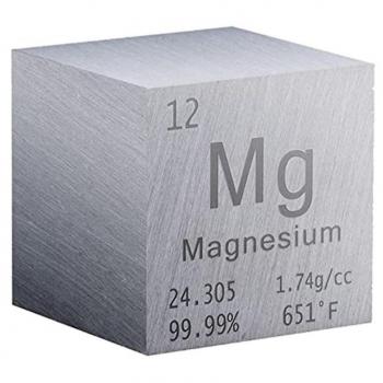 Cube de Métal Pur en Magnésium 1 Pouce - Haute Densité