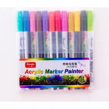 Acryl‑Stift für Felsen, Holz & Leinwand – 18 Farben 0,7 mm