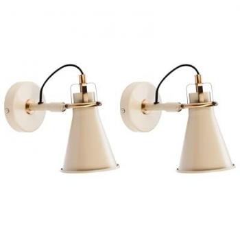 Sconce Duo Metallico Beige – Regolabile per Camera e Ufficio