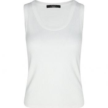 Max Mara Sleeveless Cotton Ribbed Tank – White Large