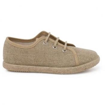 Derbies Lin Enfants Pisamonas Lacets Beige