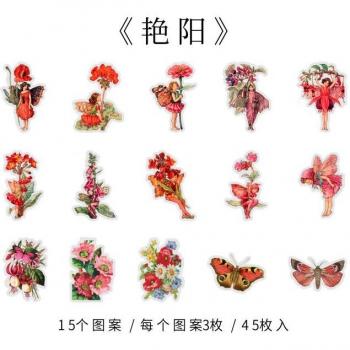 Flower Fairy Kawaii Stationery Stickers - 45pcs for Scrapbooking