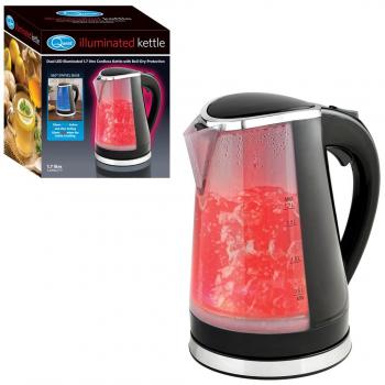 Quest Illuminated Kettle Black – 1.7 L Cordless Dual LED 2200 W