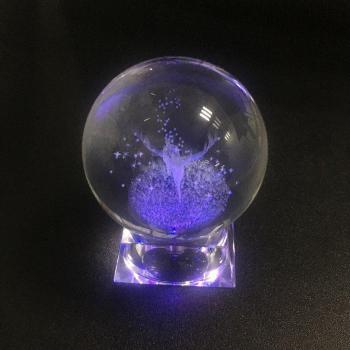 Deer Carving Crystal Ball Quartz Pendulum