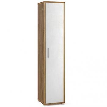 Armadio mobile colonna 1 anta 39x41x182h cm in kit colore Noce Stelvio e Ossido bianco