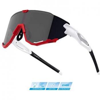 Gafas de Sol FORCE CREED Blanco-Rojo con Lentes Espejo Negras