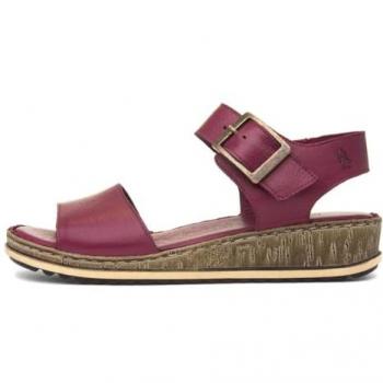 Ellie Leather Women's Sandals - Dark Red - Size 4