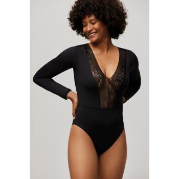Body Ysabel Mora manga larga escote V negro XL