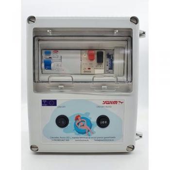 Cuadro eléctrico para piscina con contactor para motor trifásico de 2CV