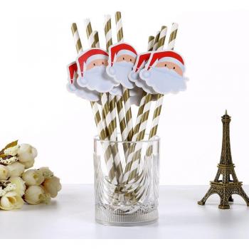 Pajitas de papel con muñeco de nieve 40 Uds