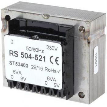 Transformador de PCB 9V AC 12VA con Agujeros Pasantes