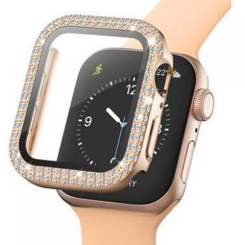 Custodia con Strass per Apple Watch SE (2022)/SE/6/5/4 - 44mm - Rosa Oro