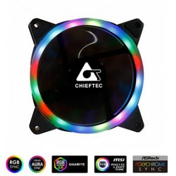 Chieftec AF-12RGB - Ventilatore - 12 cm - 1200 Giri/min - Nero