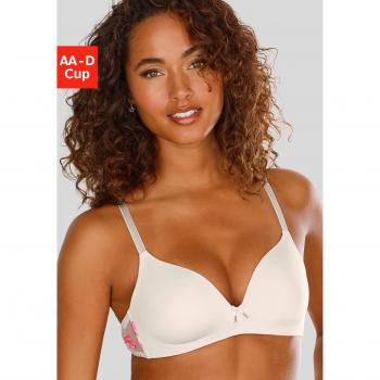 LASCANA Damen Bralette-BH in Puder mit Blumenstickerei