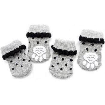 Calcetines de algodón antideslizantes para mascotas - Paquete de 4