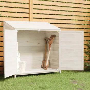 Caseta de jardín blanco 102x52x112cm madera maciza de abeto