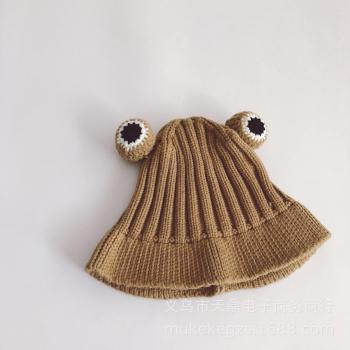 Cute Concave Shape Knitted Bucket Hat for Kids - Autumn and Winter Warmth (50-52cm)