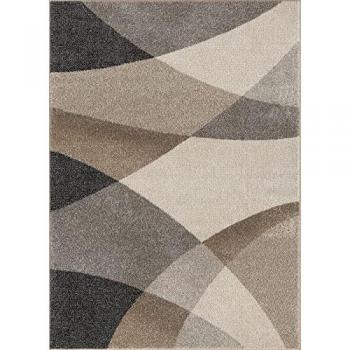 Carpet PEARL Tapis Salon Chambre – Motif Ondulé Beige 120x160