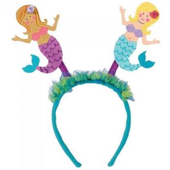 Fascia per capelli Amscan Antenna Sirena Taglia Unica Nera