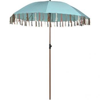 Parasol en acier et aluminium - bleu ciel - 180 cm