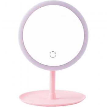 Folding Double-Sided LED Makeup Mirror - Portable Daylight Light Vanity Bathroom Travel Compact USB Rechargeable