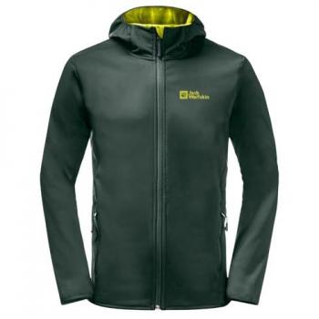 Jack Wolfskin Men's Bornberg Softshell Jacket - Black Olive/Firefly - Size 2XL