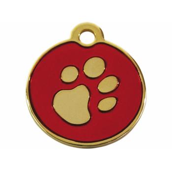 Placa Círculo IMARC 3 cm en Latón Dorado y Rojo