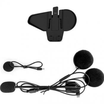 Maxto Motorcycle Helmet Intercom Mounting Bracket with Dual Microphone Earphones for M2/M2C/M3/M3S