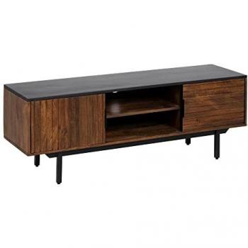 Mobile TV ABNER Marrone Nero Ferro Legno di mango 140 x 40 x 50 cm