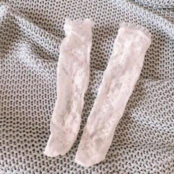 Medias de encaje hasta la rodilla para niña