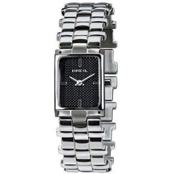 RELOJ BREIL SWING DE MUJER Esfera negra Movimiento SOLO TIME - 2 CUARZOS LANCHE y PULSERA DE ACERO PLATEADO TW1590