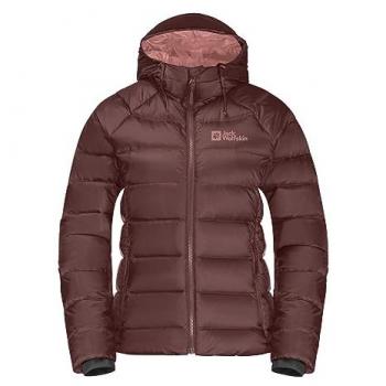 Giacca con cappuccio in piuma Jack Wolfskin Nebelhorn Down granata donna - XS