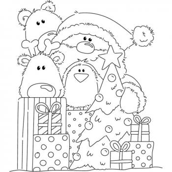 Merry Christmas Clear Rubber Stamp for Photo Album Decor A194