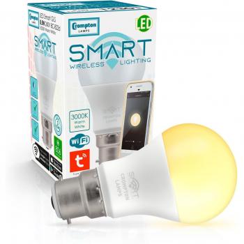 Crompton GLS LED Light Bulb Smart WiFi B22 8.5W (60W Eqv) Warm White 5-Pack
