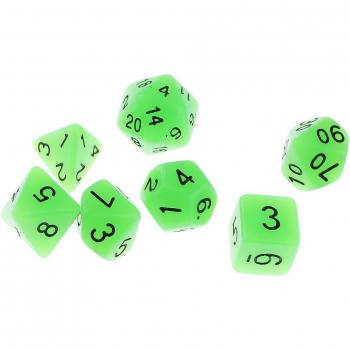 Luminous 7-Piece Dice for Parties