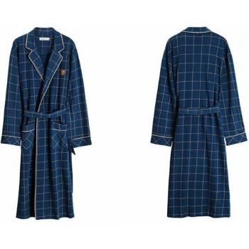 Men's Long Sleeve Cotton Robe