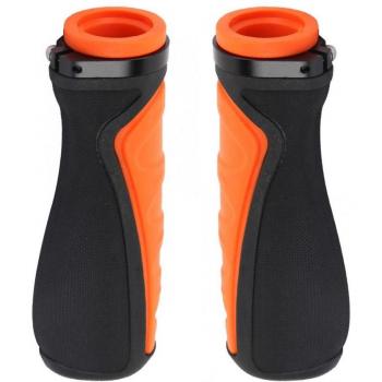 Empuñaduras Ergonómicas de Goma para Manillar de Bicicleta, 1 Par, Antideslizantes, Color Naranja y Negro