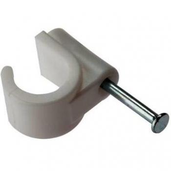 Talon nail-in pipe clip 22mm White
