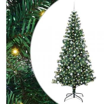 VidaXL Sapin de Noël artificiel pré-éclairé vert 240 cm PVC & métal