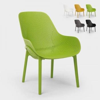 Sedie design moderno per cucina e bar in polipropilene Majestic - Verde