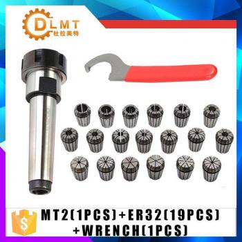 19PCS ER32 Collet Set with MT2 Morse Holder and Wrench