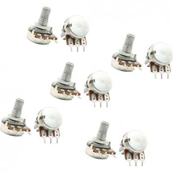 10pcs 5K Ohm 6mm Split Knurled Shaft Rotary Potentiometer