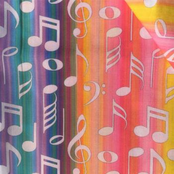 Tejido de algodón y poliéster 50x145cm con estampado musical