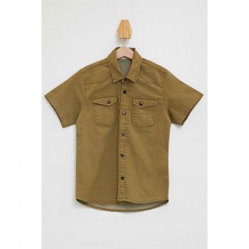 Camisa de niño de manga larga color sólido
