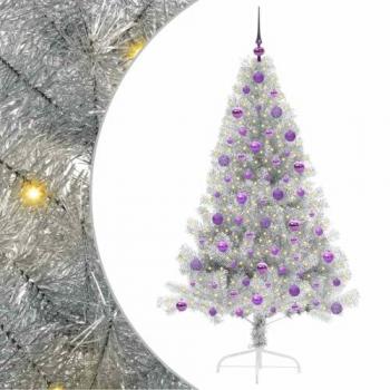 Arbre de Noël Artificiel Argent LED 180 cm